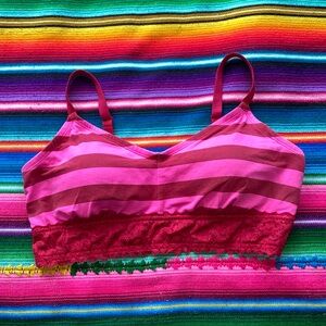 Torrid Curves Pink & Red Stripes Bralette